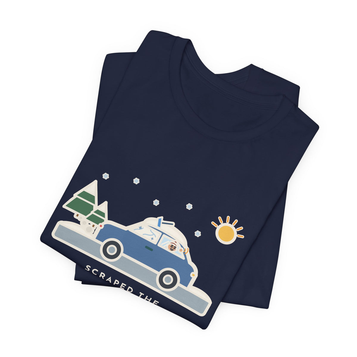 Funny Winter Driver T-Shirt, Scraped the Windshield for Ten Minutes, Back Window Still Frozen, Frosty Driveway Tee