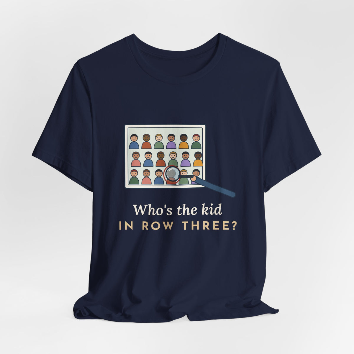 Yearbook Adviser T-Shirt - Who's the Kid in Row Three? Funny Yearbook Tee