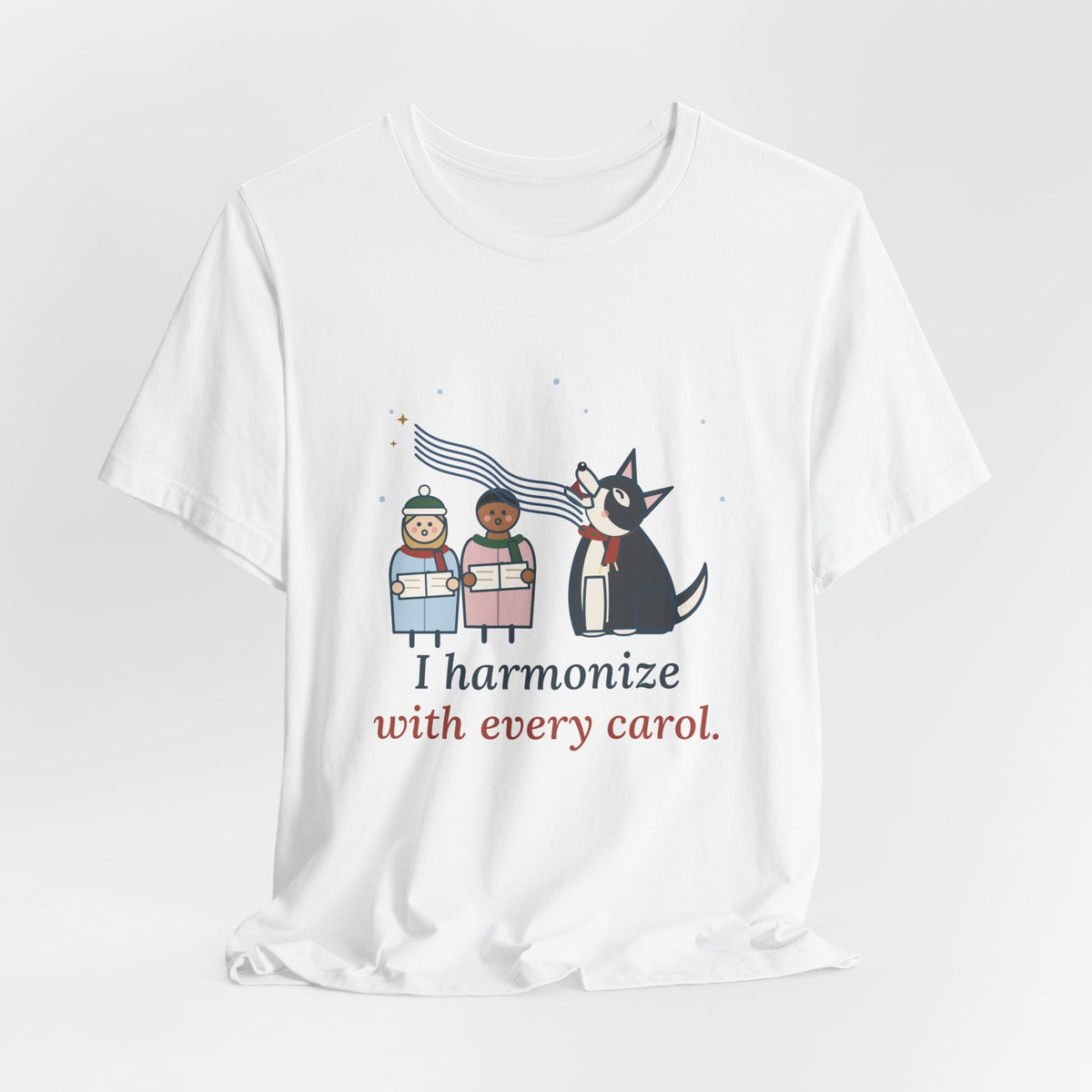 Siberian Husky Christmas T-Shirt - I Harmonize With Every Carol Funny Husky Tee