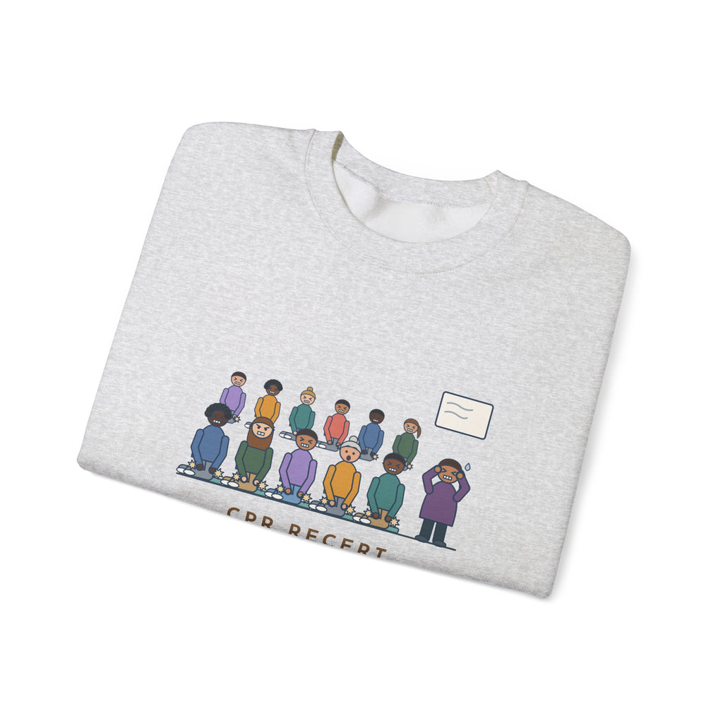 CPR Instructor Nurse Crewneck Sweatshirt - Recert Day, Sixty Cracking Knees