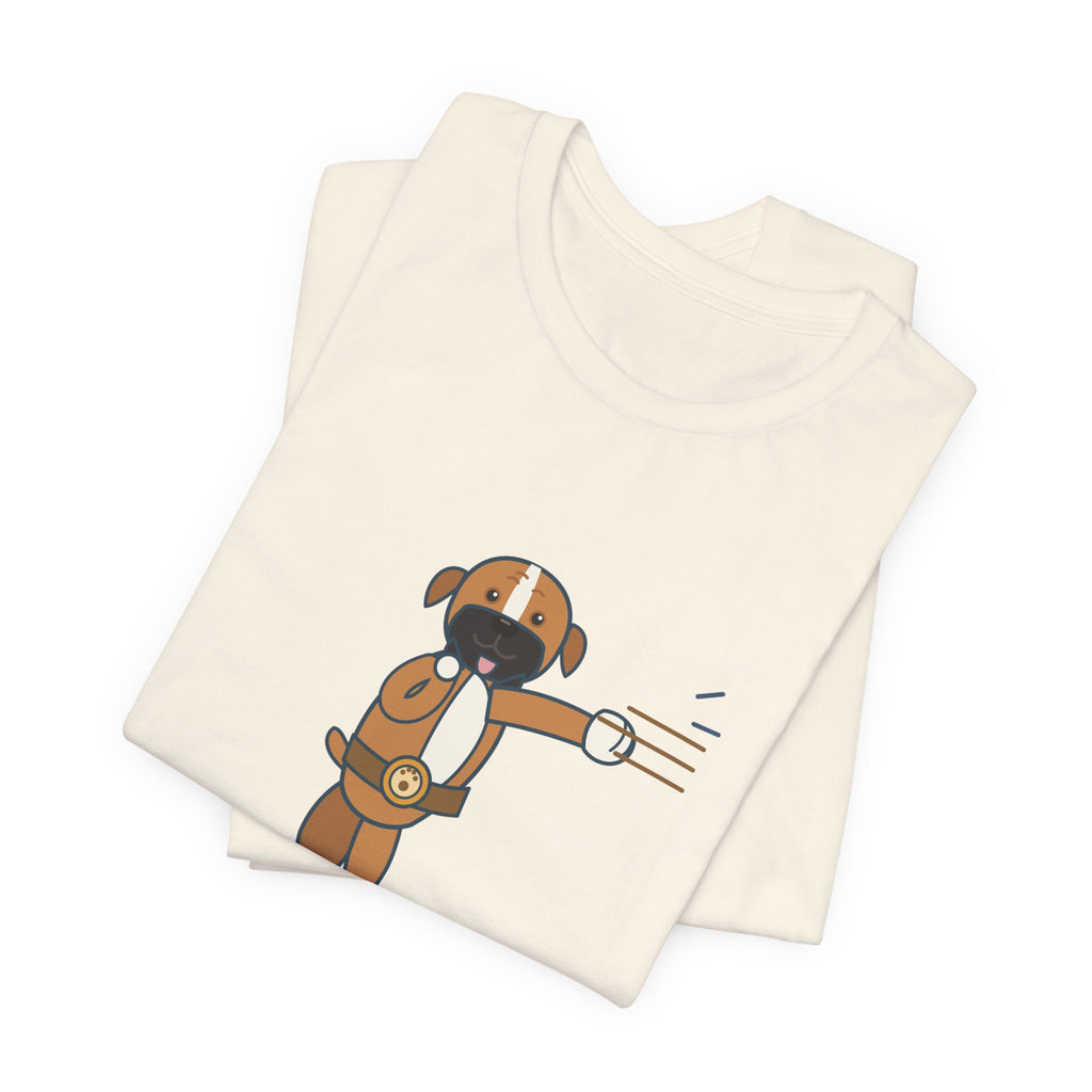 Boxer Dog T-Shirt - Every Hello Comes With a Left Hook Funny Boxer Owner Tee