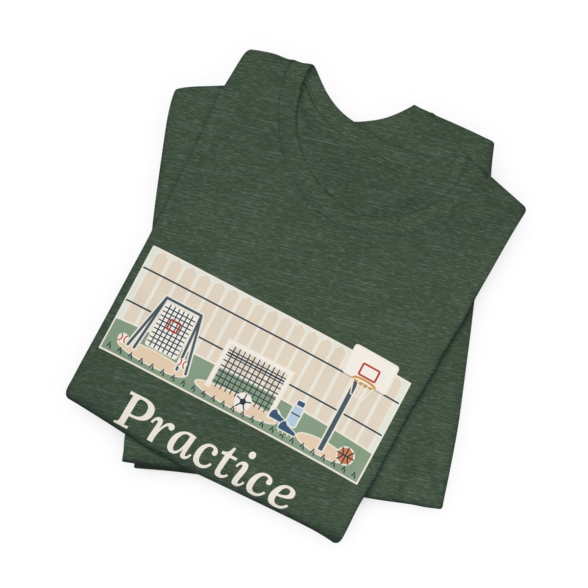 Practice Makes Perfect T-Shirt, Youth Sports Proverb Tee with Backyard Practice