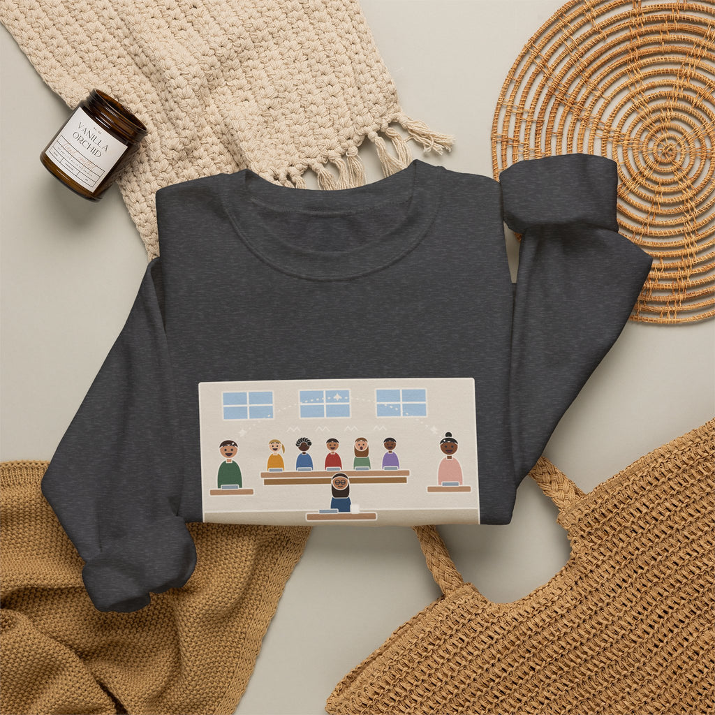 ASL Teacher Sweatshirt, The Kids Figured Out They Can Talk Across the Cafeteria Now, Funny Lunchroom Crewneck