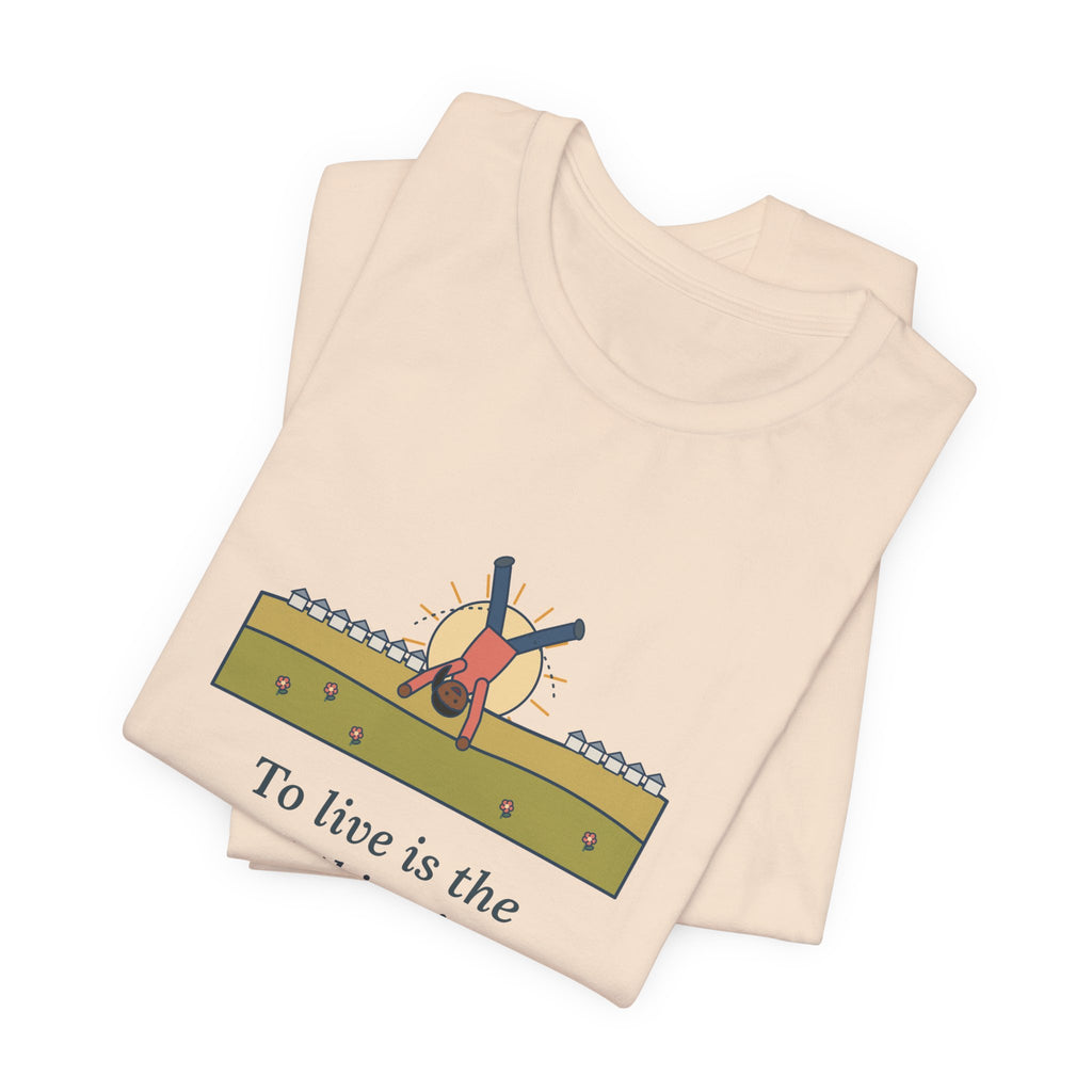 Oscar Wilde Quote T-Shirt, To Live Is the Rarest Thing in the World, Literary Cartwheel Meadow Tee