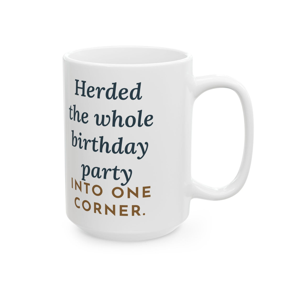 Large 15oz Swedish Vallhund Mug - Herded the Birthday Party Into One Corner