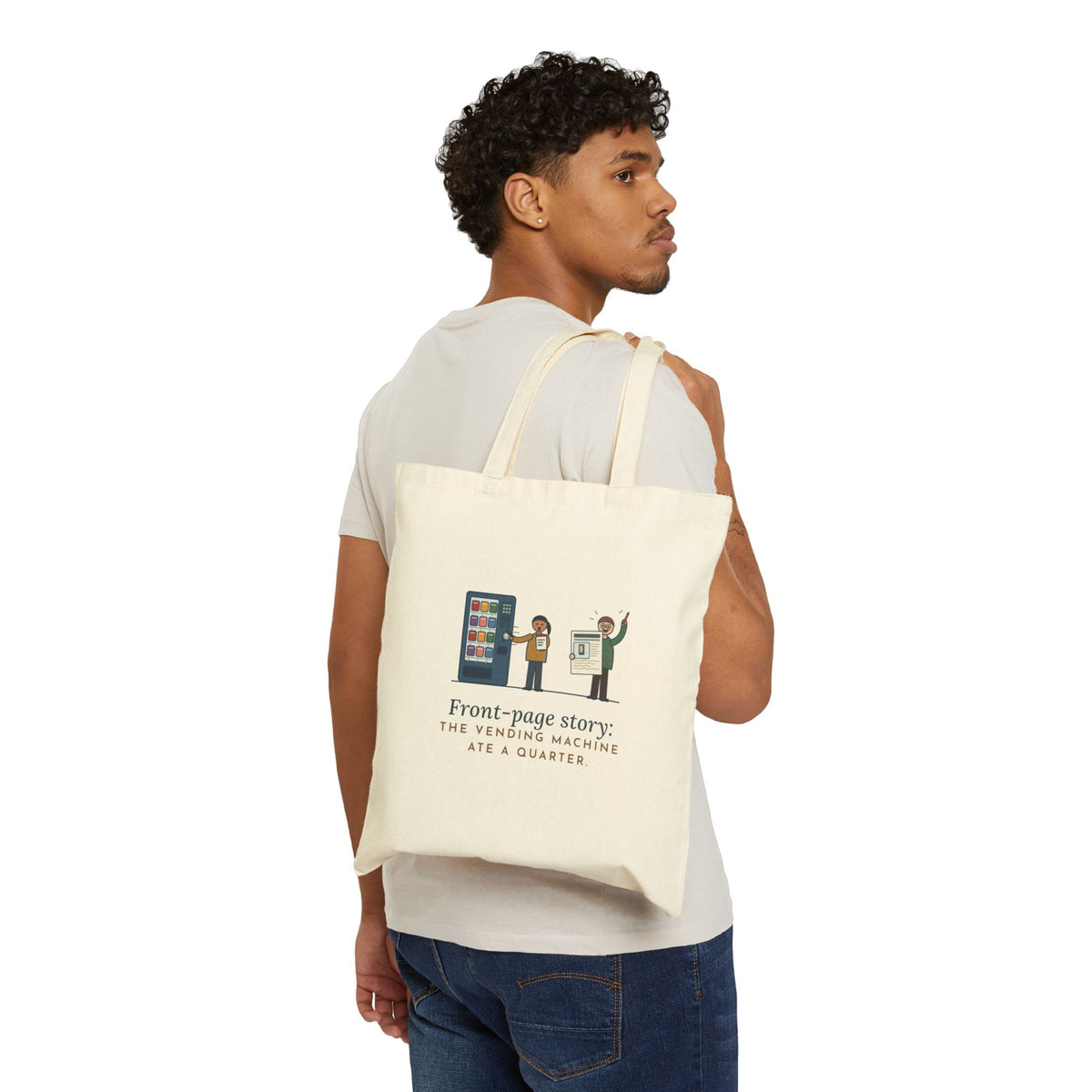 Journalism Teacher Tote Bag - The Vending Machine Ate a Quarter Front Page