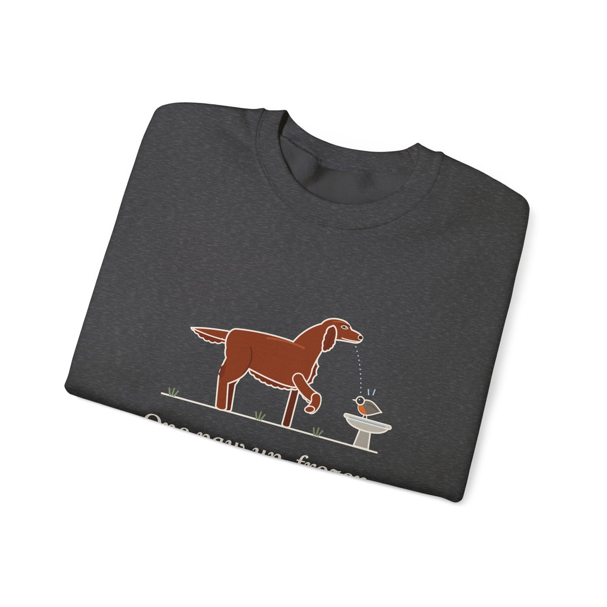 Irish Setter Crewneck Sweatshirt - One Paw Up, Frozen, A Robin Landed Dog Lover Gift