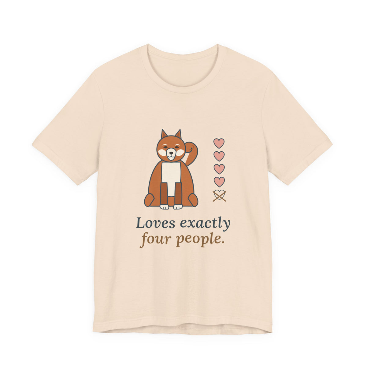 Akita T-Shirt - Loves Exactly Four People Funny Loyal Akita Owner Tee
