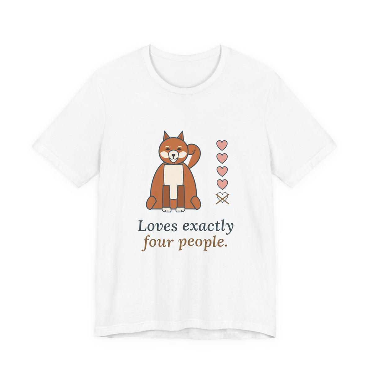 Akita T-Shirt - Loves Exactly Four People Funny Loyal Akita Owner Tee