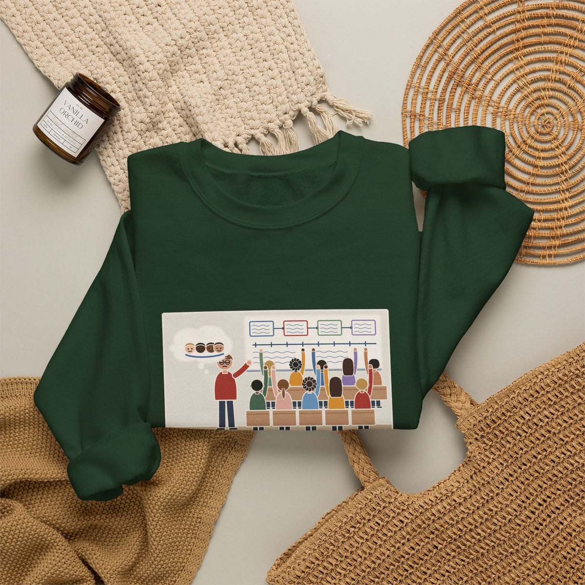 Eighth Grade Teacher Sweatshirt, Explained the Project for Twenty Minutes, First Question Was About Groups, Funny Project Day Crewneck