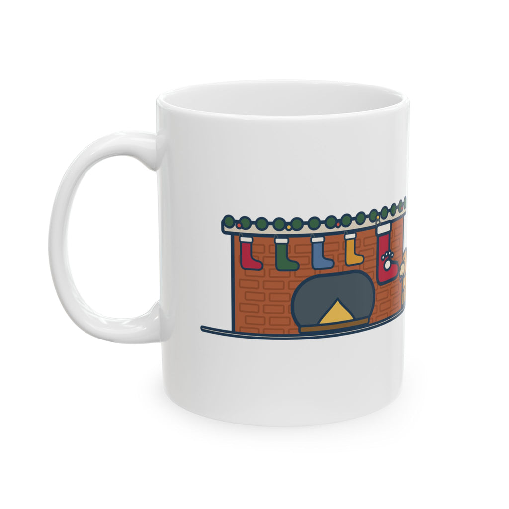 Dog Stocking Mug, Five on the Mantel, The Biggest One Has a Paw Print, Funny Coffee Mug 11oz
