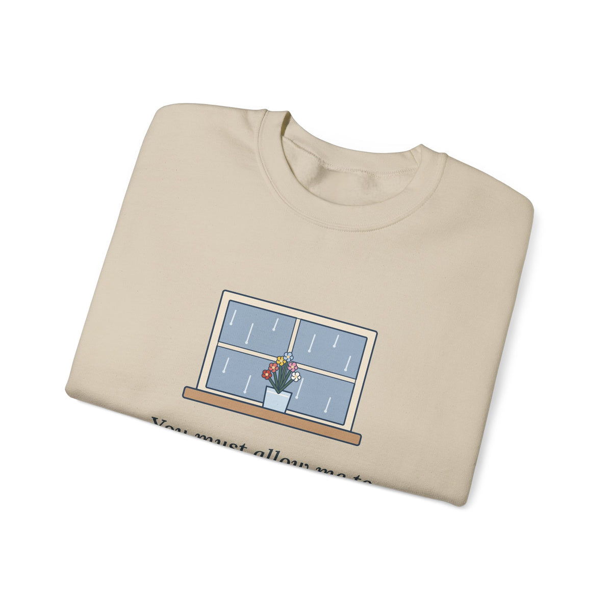 How Ardently I Admire and Love You Sweatshirt, Romance Jane Austen Quote Crewneck with Rainy Window