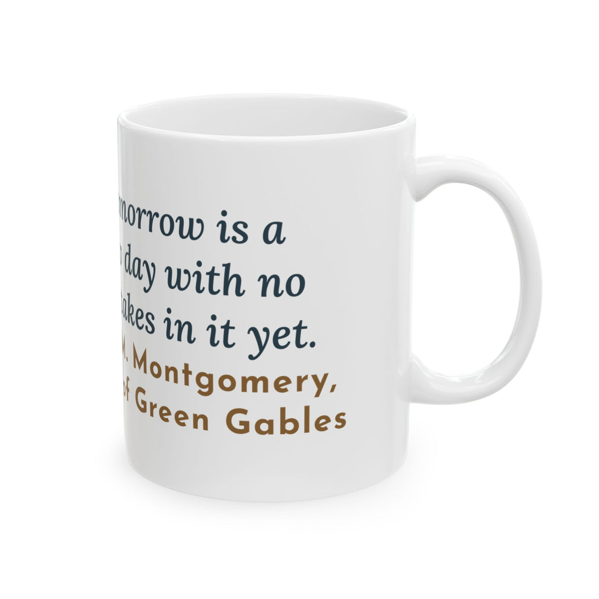 Montgomery Quote Mug, Tomorrow Is a New Day with No Mistakes in It Yet, Encouragement Dawn Windowsill Coffee Mug 11oz