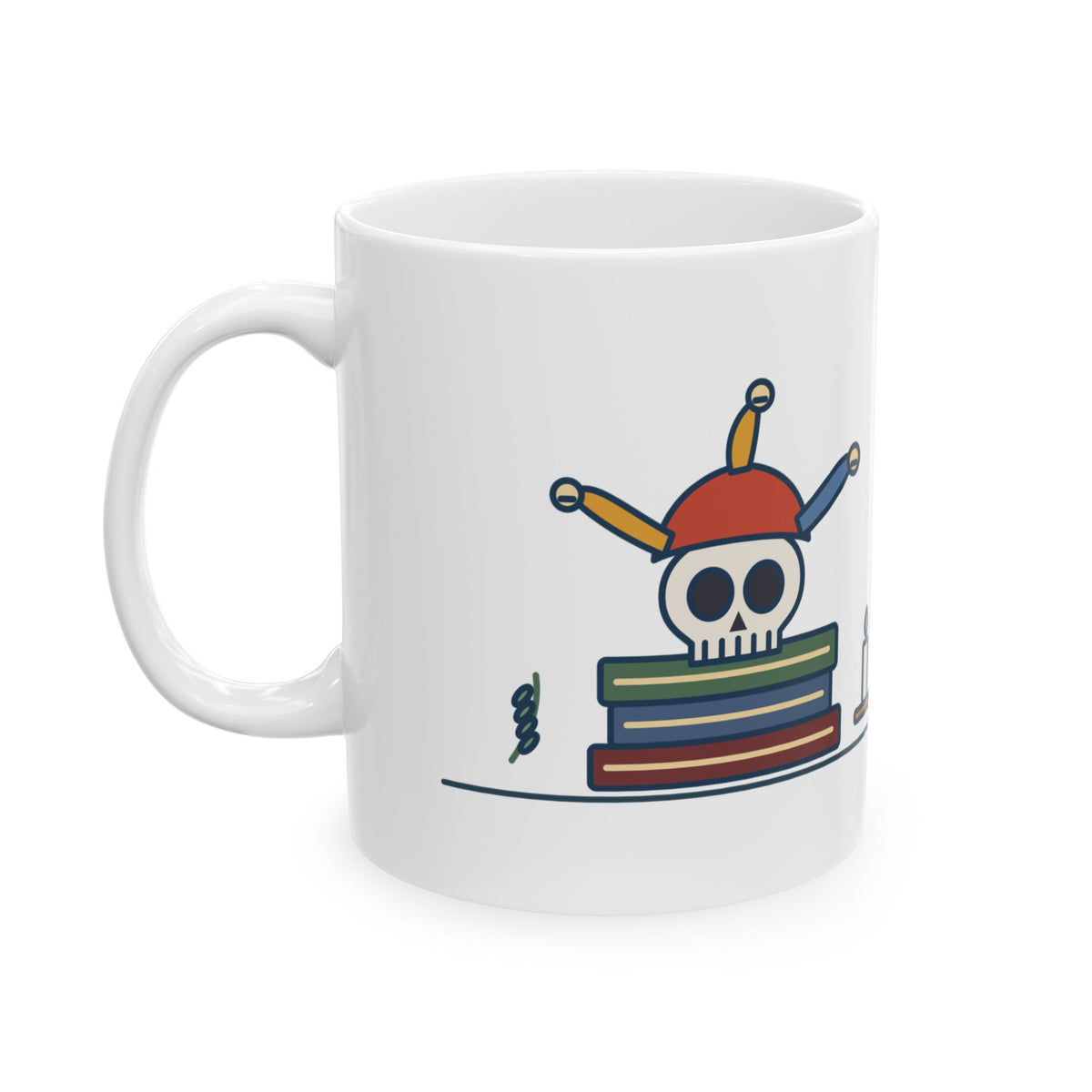 Shakespeare Quote Mug, Alas, Poor Yorick, Gothic Jester Skull Coffee Mug 11oz