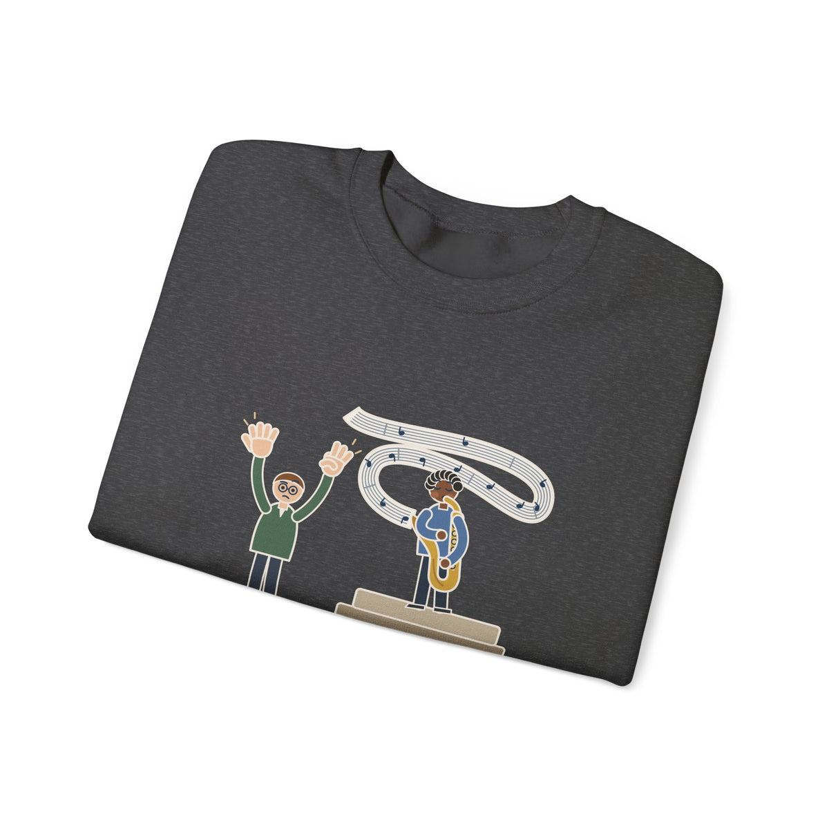 School Jazz Band Director Crewneck Sweatshirt - Eight Bars, The Sax Took Thirty-Two