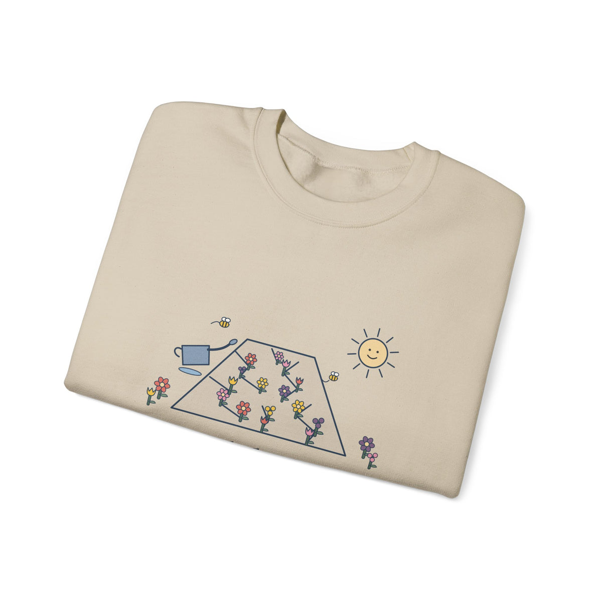 Earth Laughs in Flowers Sweatshirt, Garden Emerson Quote Crewneck with Wildflower Path