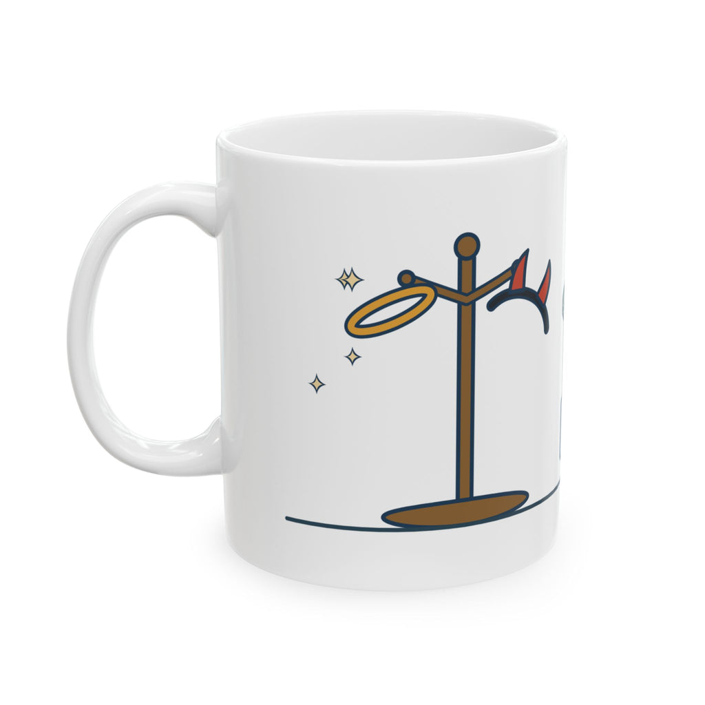 Oscar Wilde Quote Mug, Every Saint Has a Past, Every Sinner Has a Future, Wit Halo and Horns Coffee Mug 11oz