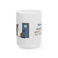 Large Sokoke Cat Mug 15oz - Leash Jingle Race, Cat Wins, Dog Second