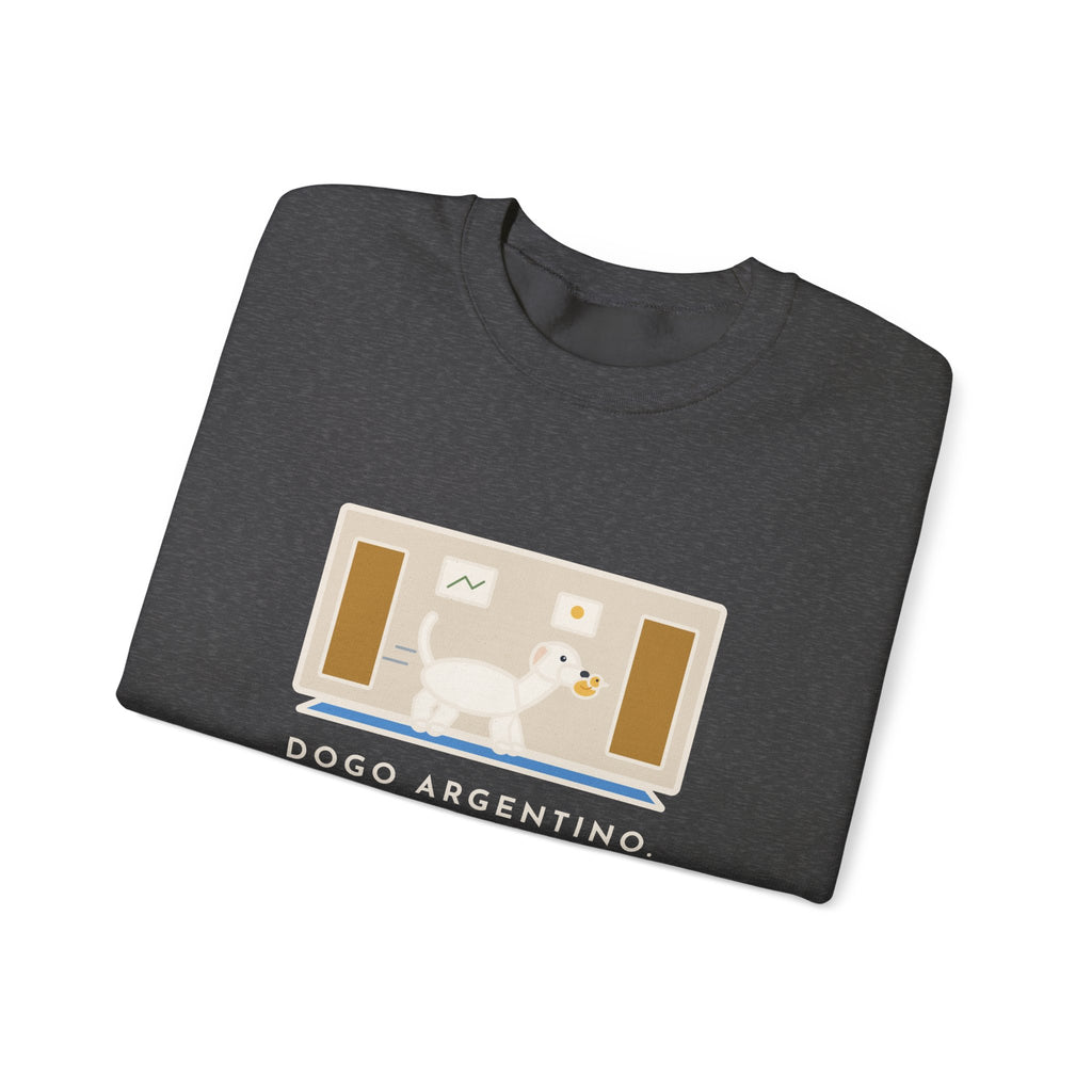 Dogo Argentino Sweatshirt, One Hundred Pounds, Carries His Stuffed Duck to Every Room, Funny Hallway Parade Crewneck