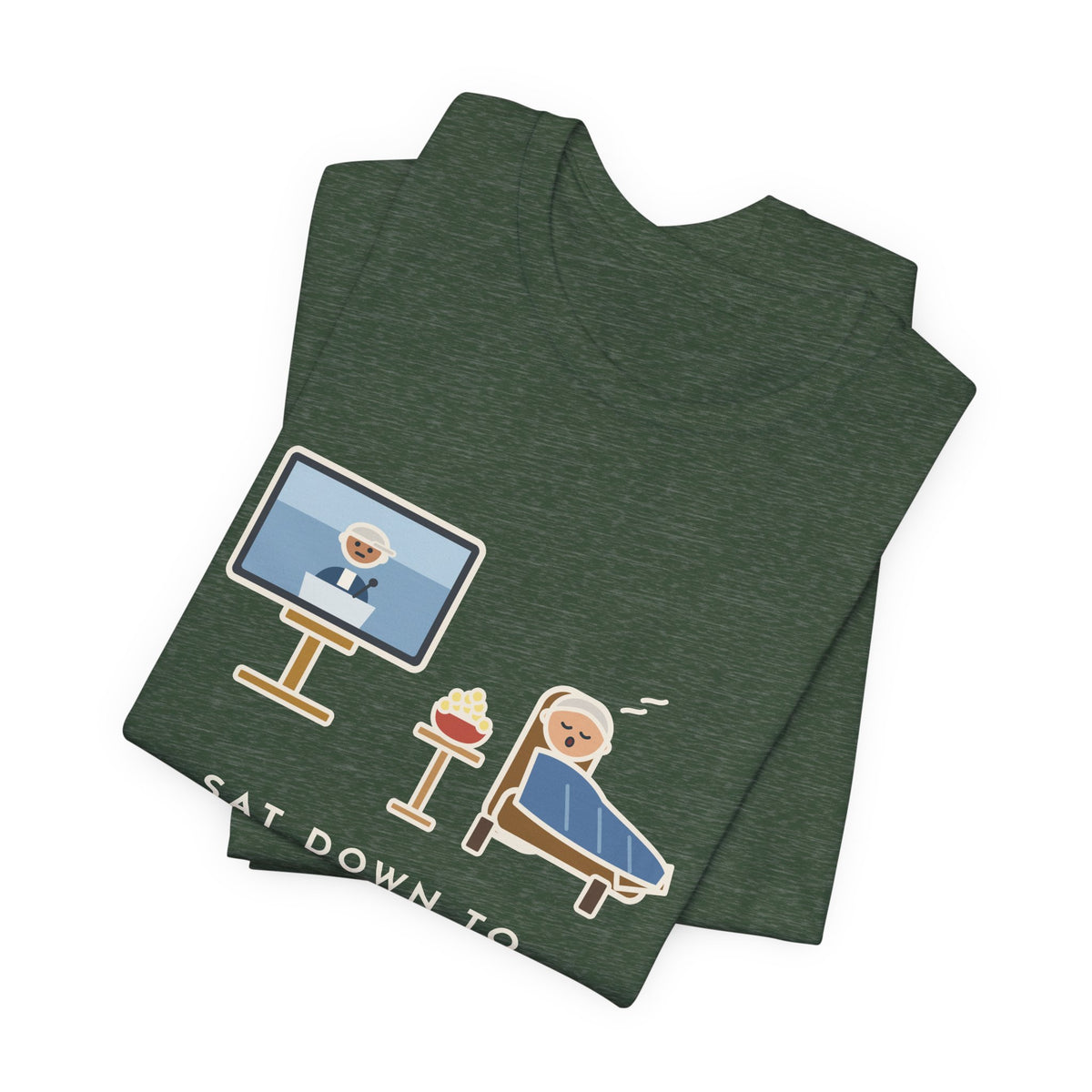Funny Sports Fan T-Shirt, Sat Down to Watch the Game, Woke Up for the Postgame Interviews, Recliner Nap Tee