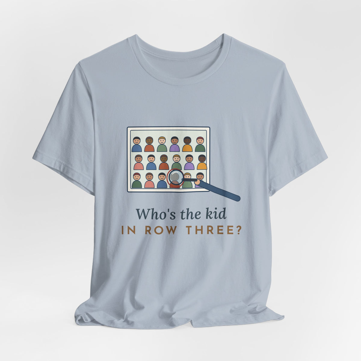 Yearbook Adviser T-Shirt - Who's the Kid in Row Three? Funny Yearbook Tee