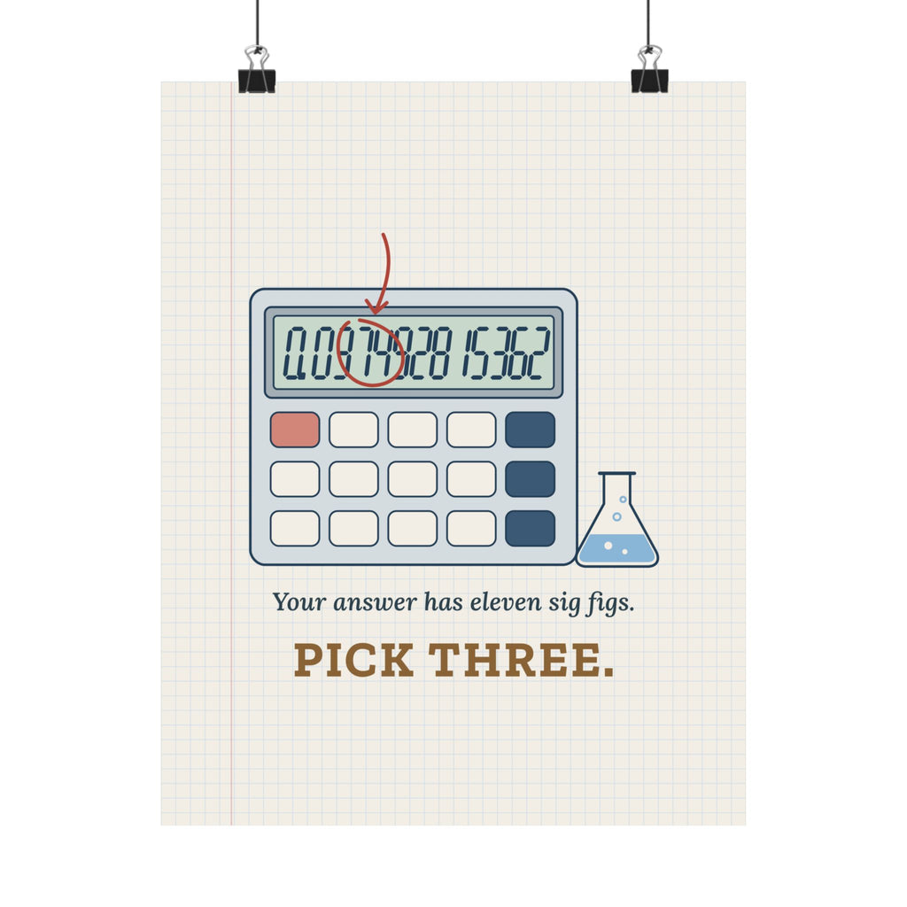 Chemistry Classroom Poster - Your Answer Has Eleven Sig Figs. Pick Three.