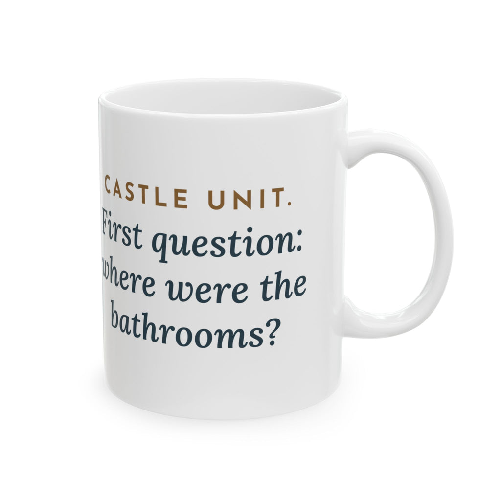 World History Teacher Coffee Mug - Castle Unit, Where Were the Bathrooms