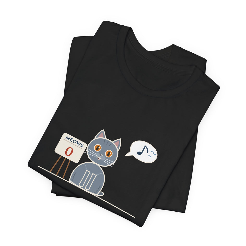 Chartreux Cat T-Shirt - Chirps Hello, Zero Meows Since Kittenhood Quiet Cat Tee