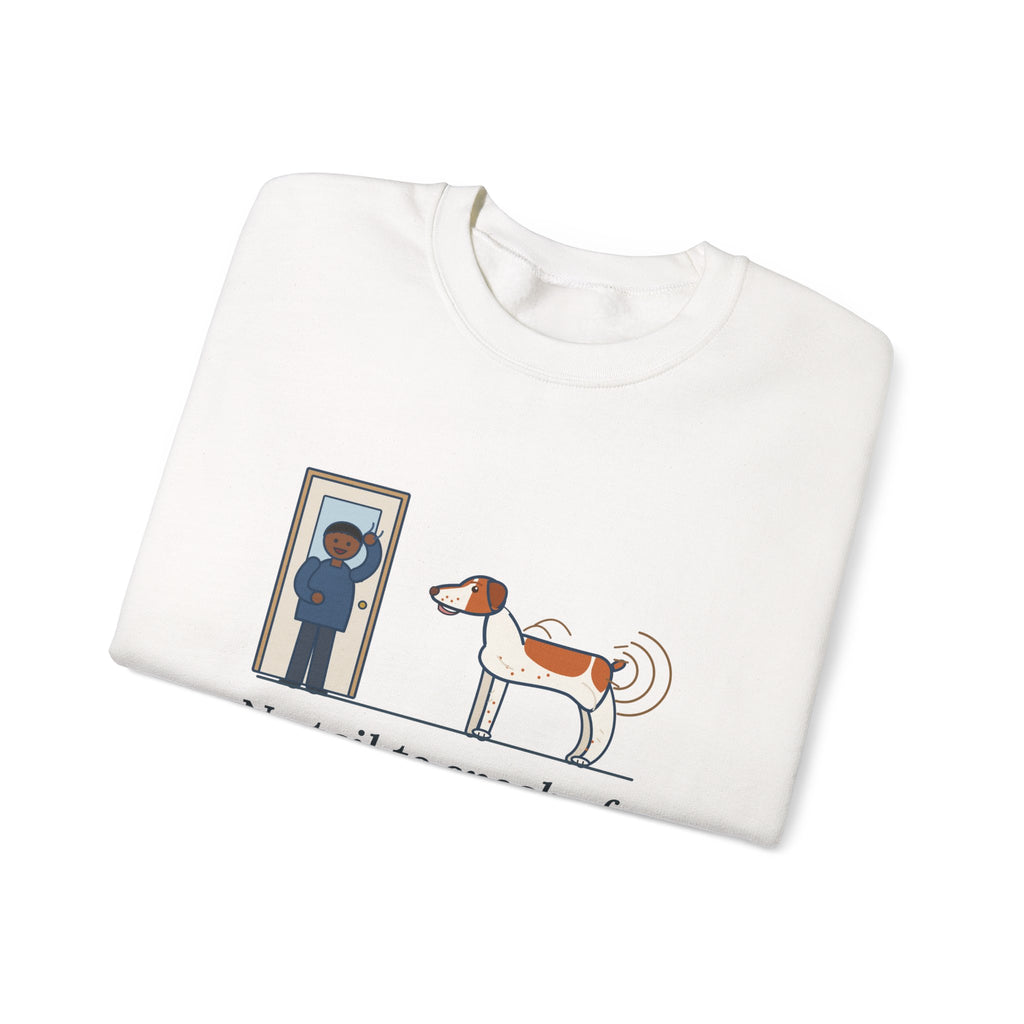 Brittany Dog Crewneck Sweatshirt - No Tail to Speak Of, Wags From the Shoulders Back