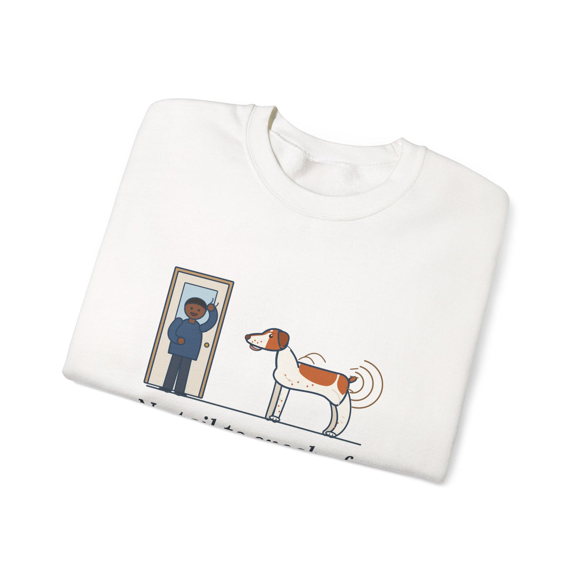 Brittany Dog Crewneck Sweatshirt - No Tail to Speak Of, Wags From the Shoulders Back