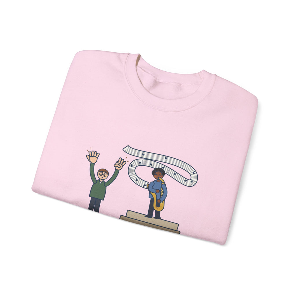 School Jazz Band Director Crewneck Sweatshirt - Eight Bars, The Sax Took Thirty-Two