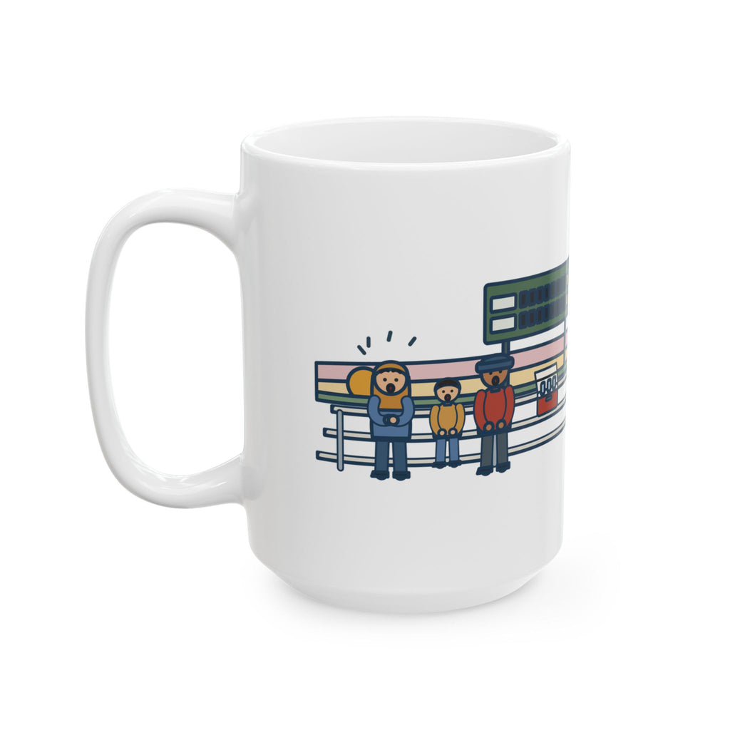 Down Six in the Ninth 15oz Mug, Large Baseball Coffee Mug with Bleacher Family