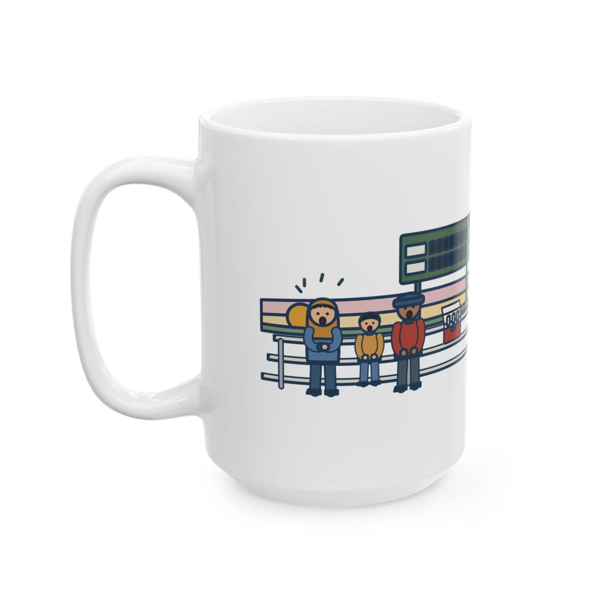 Down Six in the Ninth 15oz Mug, Large Baseball Coffee Mug with Bleacher Family