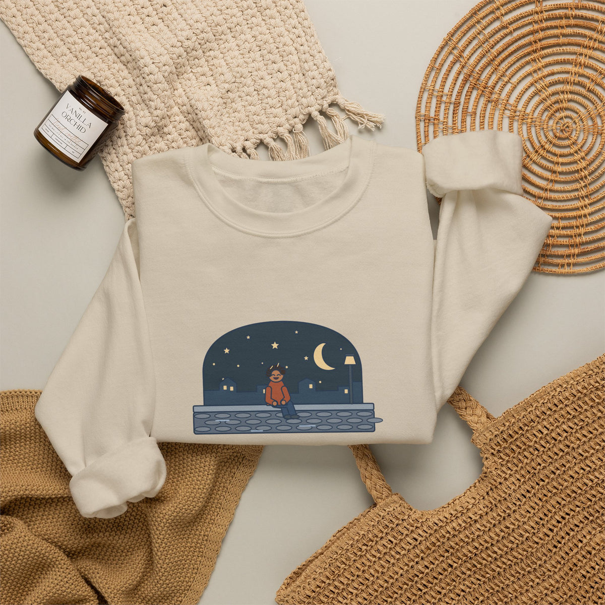 Some of Us Are Looking at the Stars Sweatshirt, Literary Oscar Wilde Quote Crewneck with Stargazer Curb