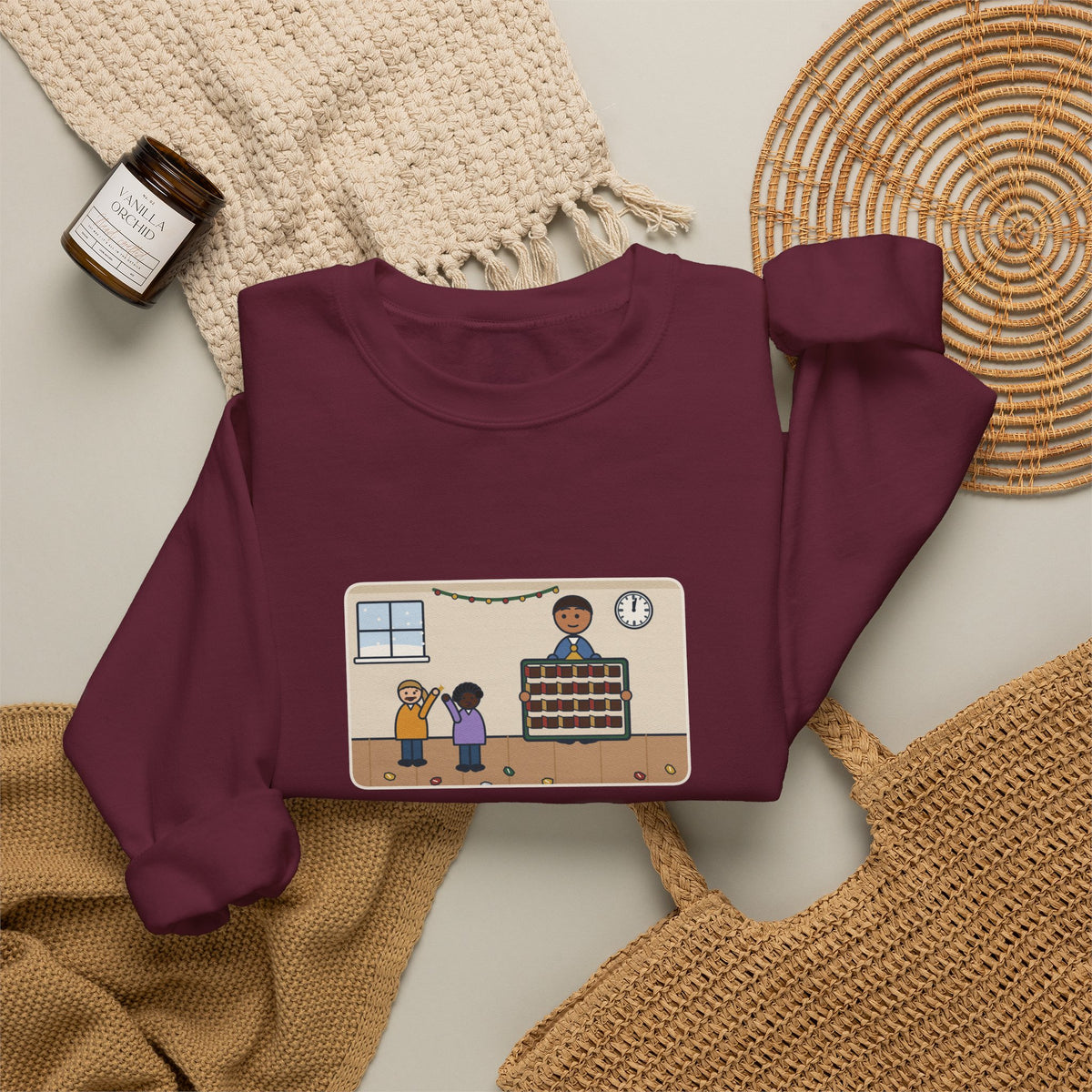 Countdown Calendar Sweatshirt, December 1, the Kids Opened All Twenty-Four Little Doors by Lunch, Funny December Kitchen Crewneck