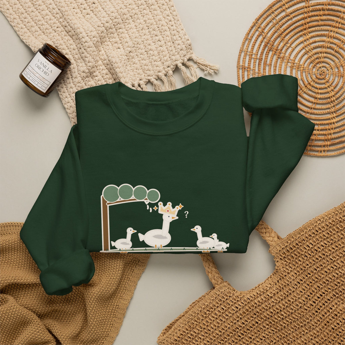 Some Are Born Great Sweatshirt, Literary Shakespeare Quote Crewneck with Crowned Goose