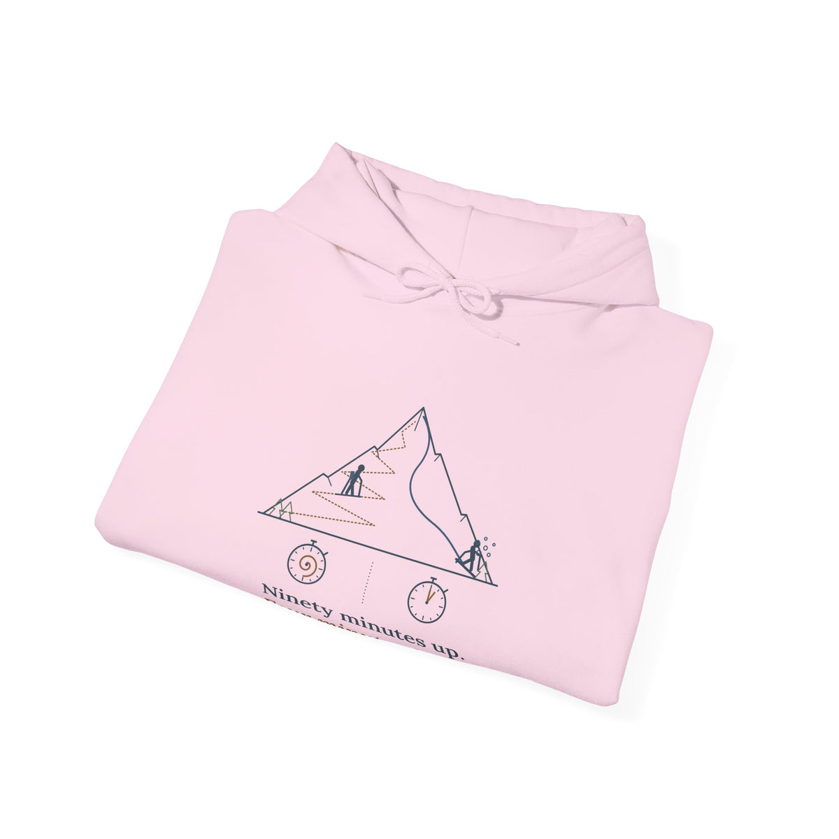 Ski Touring Hoodie - Ninety Minutes Up, Four Minutes Down Backcountry Skier Hooded Sweatshirt