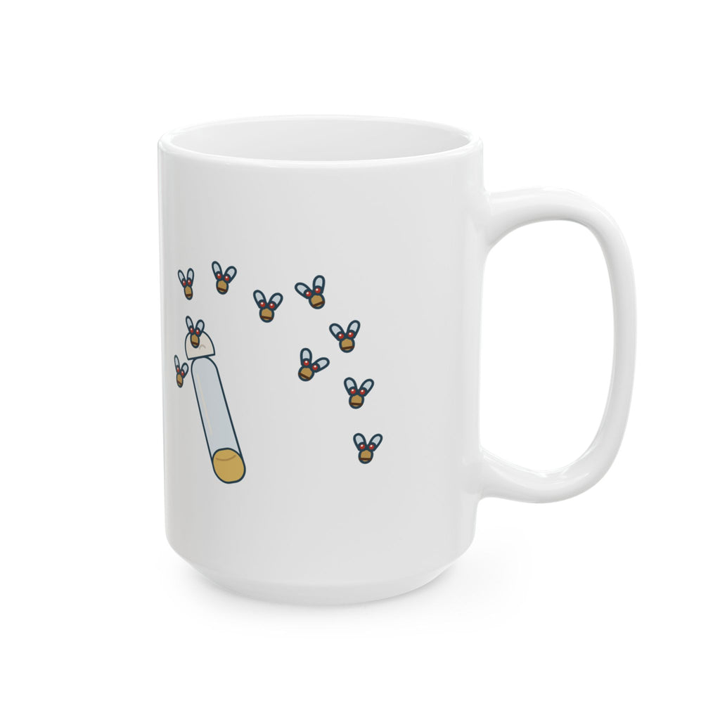 Large 15oz Fruit Fly Mug for a High School Biology Teacher - Census Off by a Few Hundred