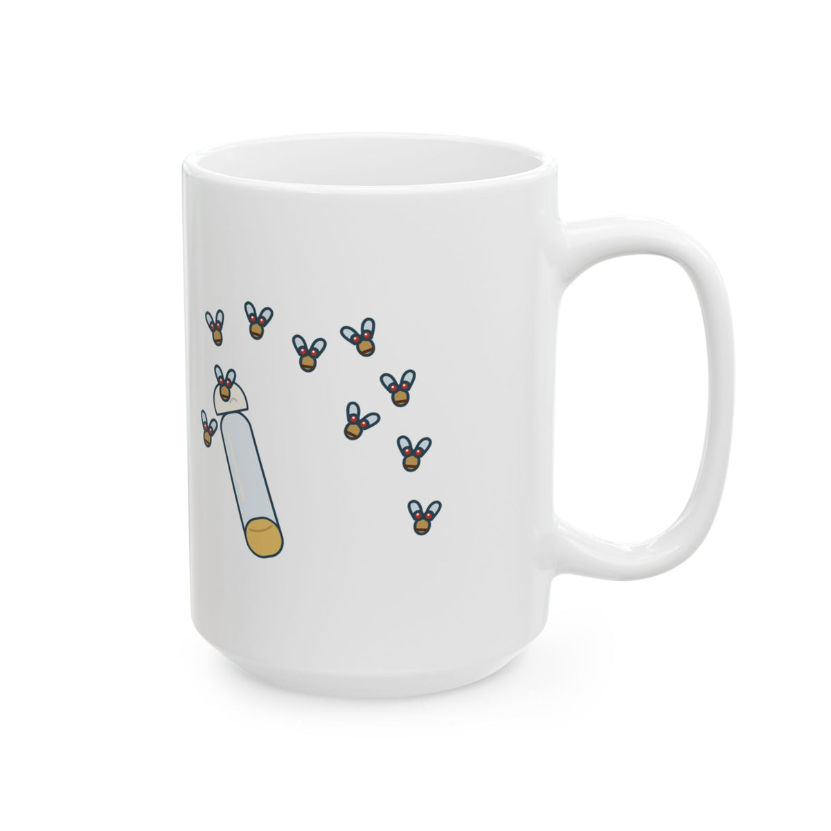 Large 15oz Fruit Fly Mug for a High School Biology Teacher - Census Off by a Few Hundred