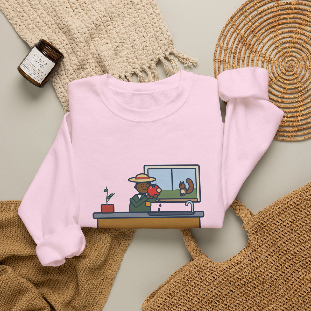 Saved One Tomato From the Squirrels Sweatshirt, Funny Gardener Crewneck with Sink Tomato