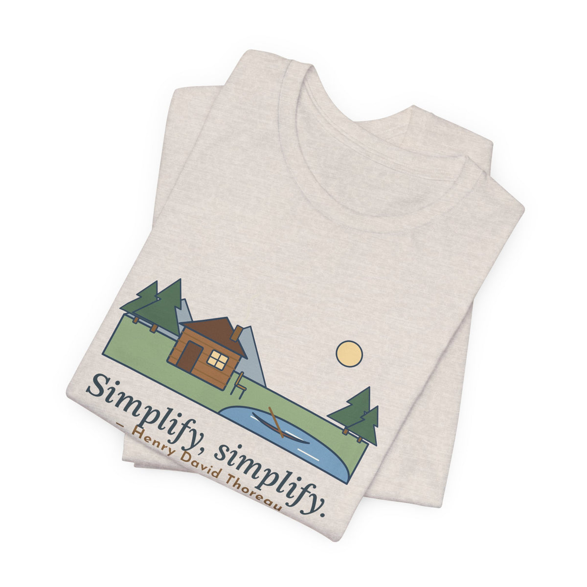 Thoreau Nature Quote T-Shirt, Simplify, Simplify, Minimalist One-Room Cabin Tee