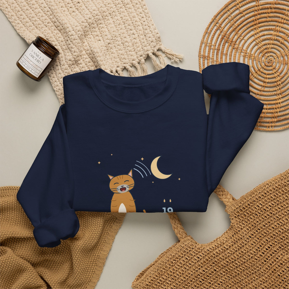 Senior Cat Crewneck Sweatshirt - Nineteen Years Old. Yells at 3 a.m. Earned It.