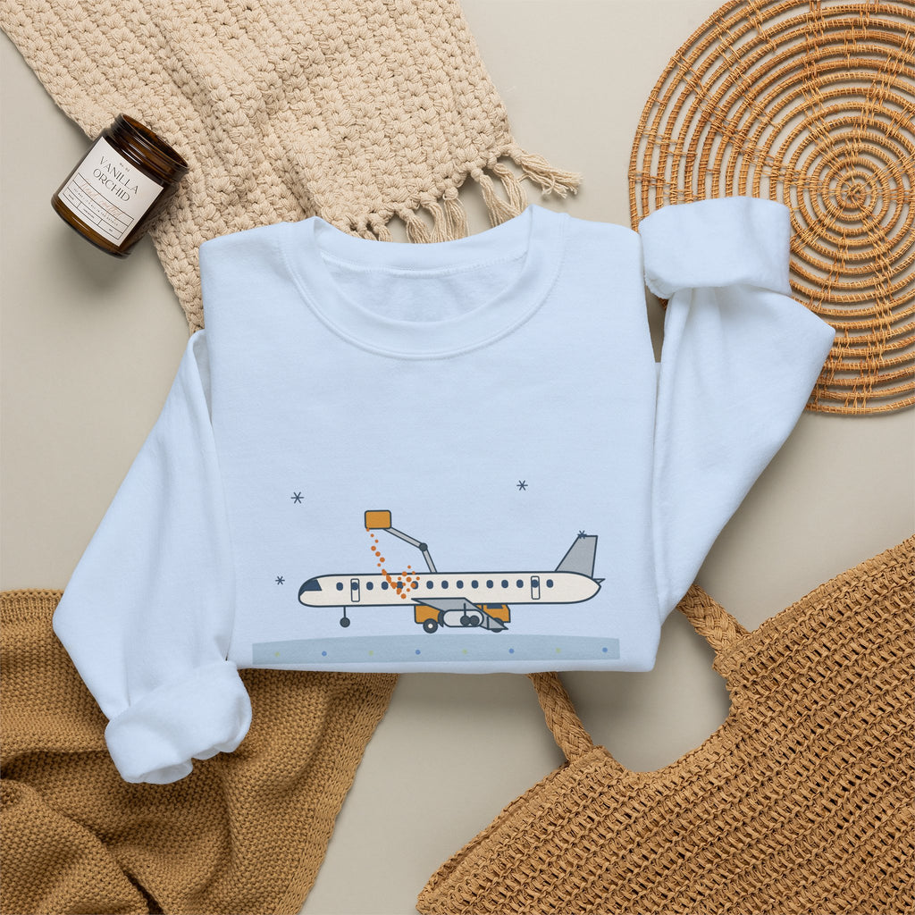 Holiday Travel Crewneck Sweatshirt - Still on the Deicing Pad Winter Flight Gift