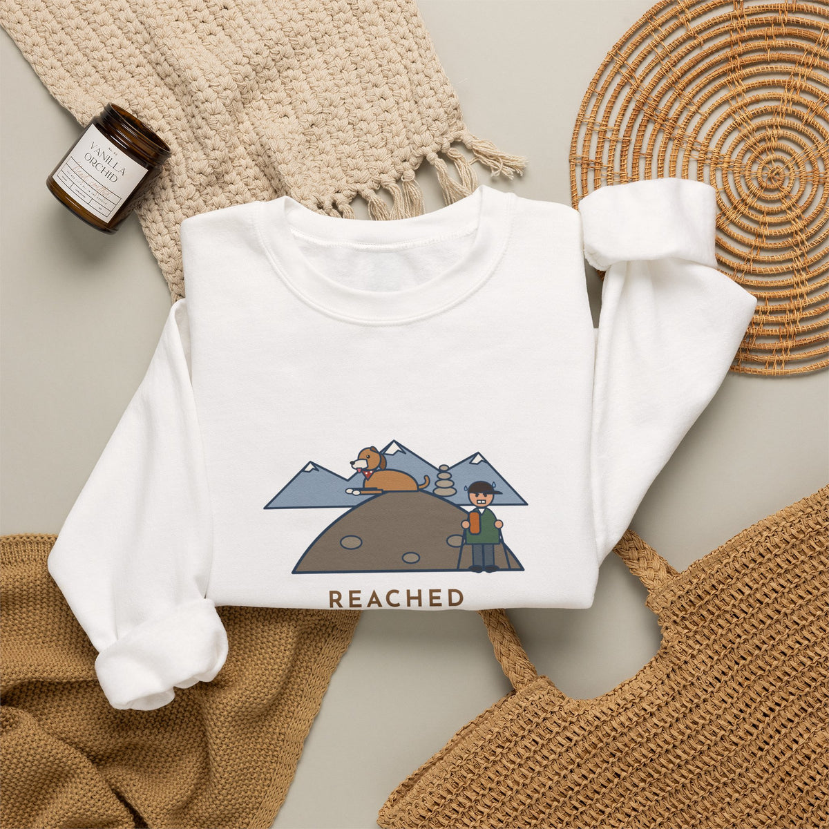 Funny Colorado Hiking Crewneck Sweatshirt - Summit Dog Got There an Hour Earlier