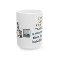 School Closed for Snow, Built One Taller Than the Car, He Lasted Until April 15oz Mug, Large Funny Snowman Coffee Mug