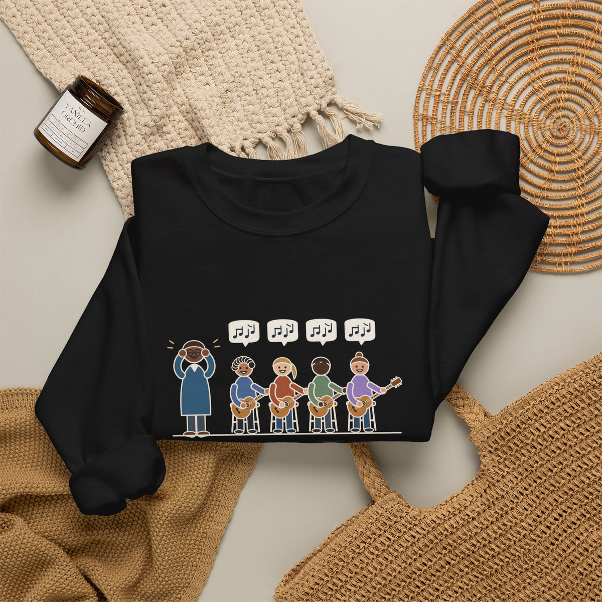 Guitar Class Teacher Crewneck Sweatshirt - Every Kid Found the Same Riff Music Teacher Gift