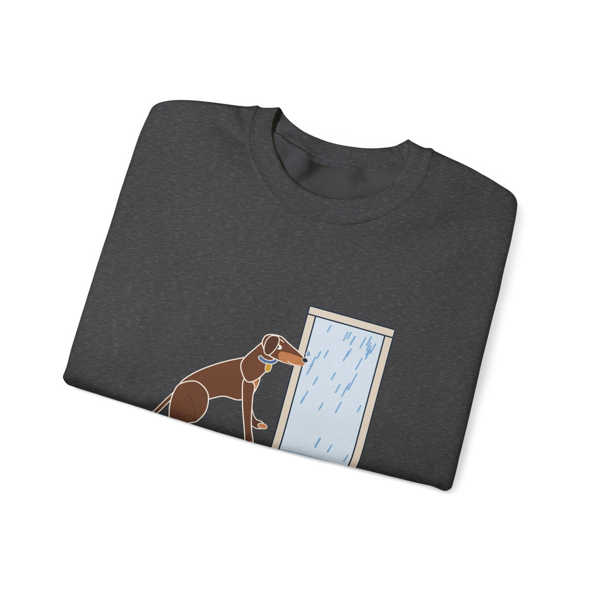 Doberman Crewneck Sweatshirt - Guard Dog. Won't Go Out in the Rain. Dobie Gift