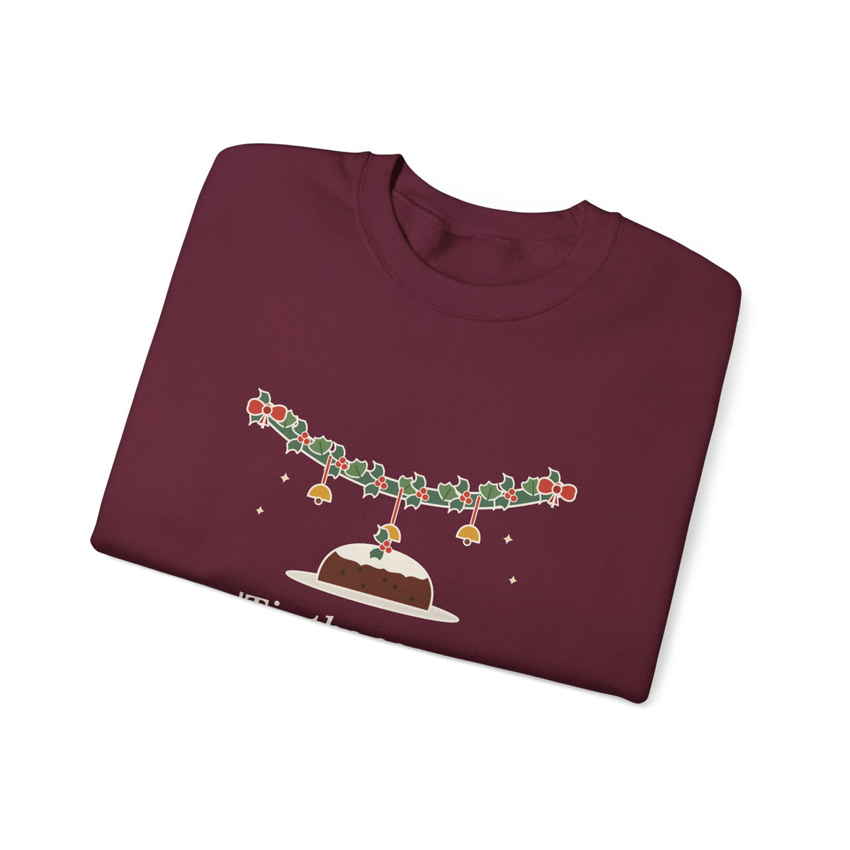Tis the Season to Be Jolly Sweatshirt, Christmas Oliphant Quote Crewneck with Holly Swag