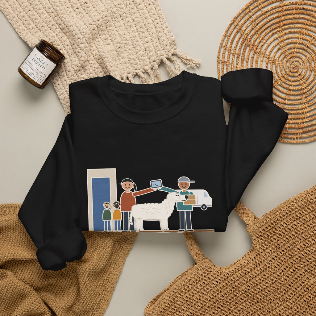 Kuvasz Crewneck Sweatshirt - Kept Watch Over the Kids Until the Delivery Was Signed