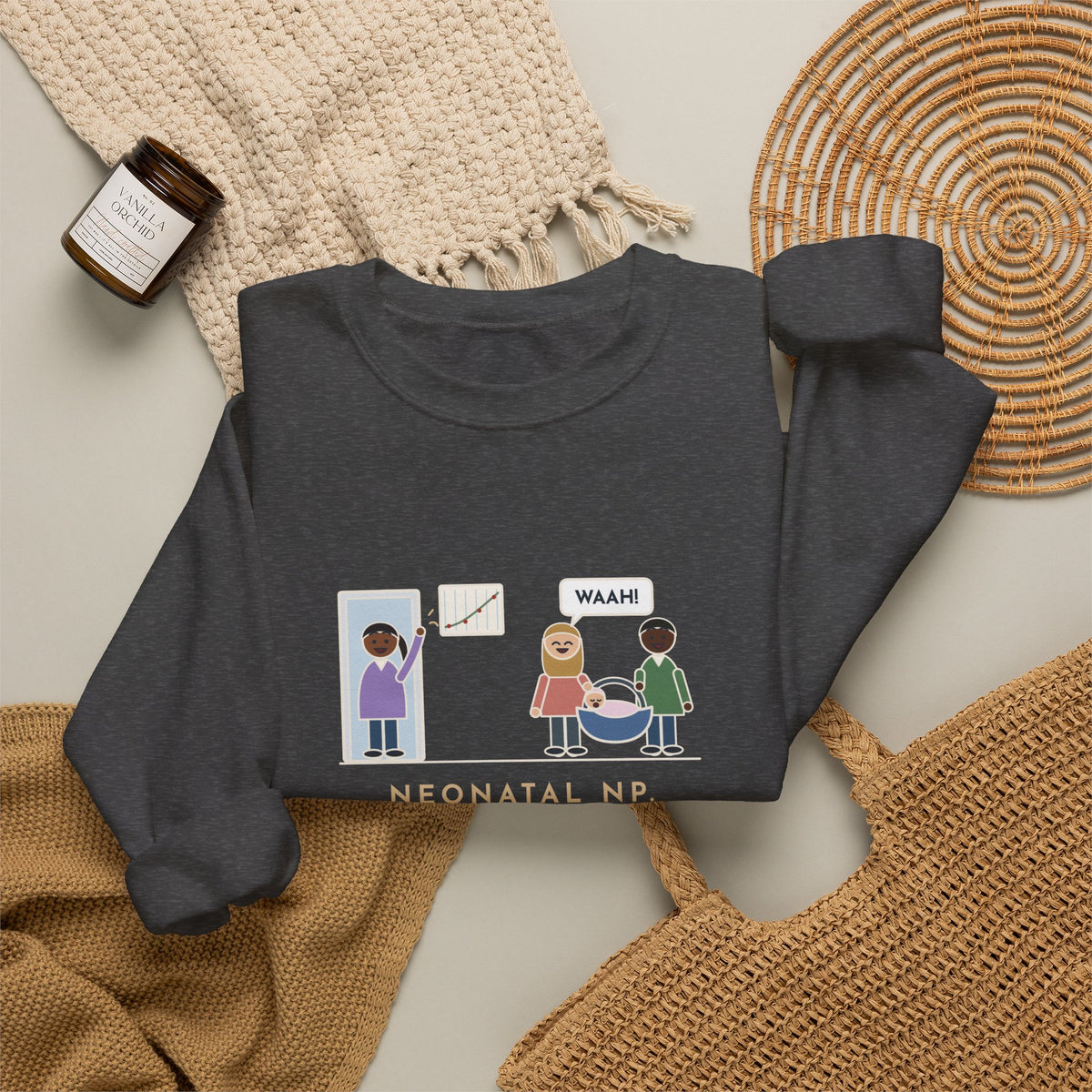 Neonatal Nurse Practitioner Sweatshirt, Born at Two Pounds Four Ounces, Went Home at Five Pounds and Loud, Funny Going-Home Day Crewneck
